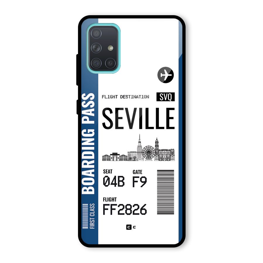 Seville Boarding Pass Glass Back Case for Galaxy A71