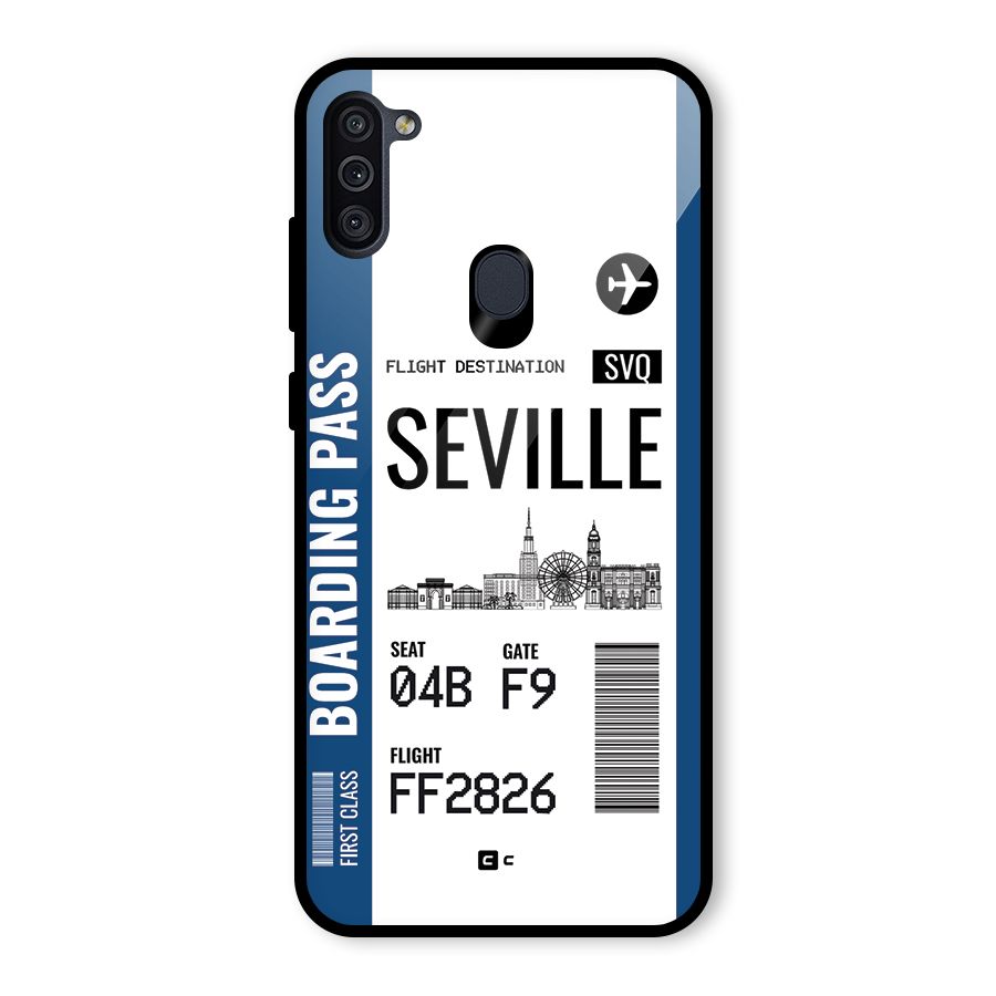 Seville Boarding Pass Glass Back Case for Galaxy M11