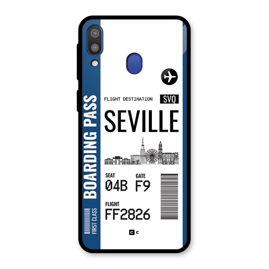 Seville Boarding Pass Glass Back Case for Galaxy M20