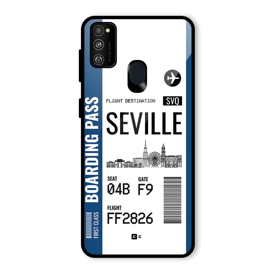 Seville Boarding Pass Glass Back Case for Galaxy M30s