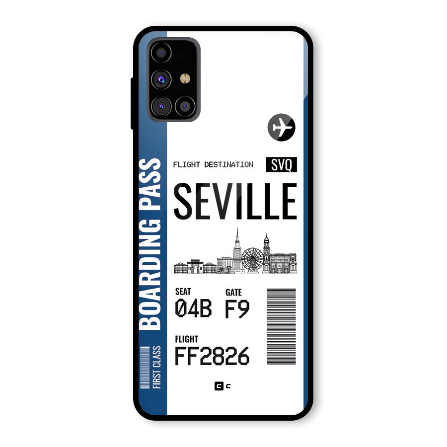 Seville Boarding Pass Glass Back Case for Galaxy M31s