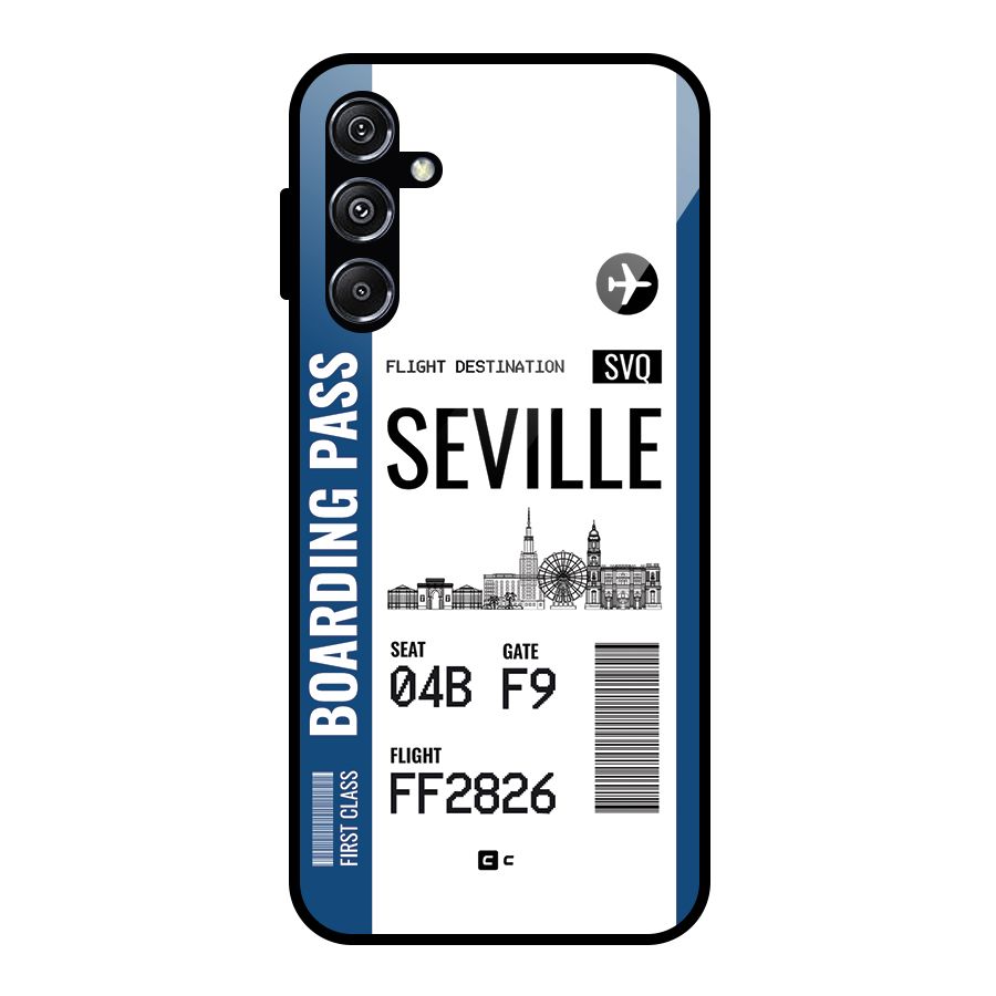 Seville Boarding Pass Glass Back Case for Galaxy M34 5G