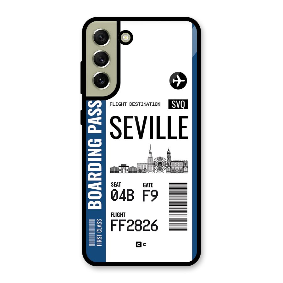 Seville Boarding Pass Glass Back Case for Galaxy S21 FE 5G