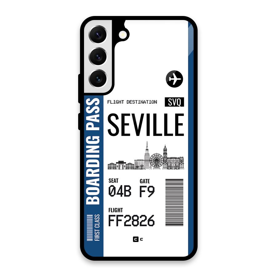 Seville Boarding Pass Glass Back Case for Galaxy S22 Plus 5G