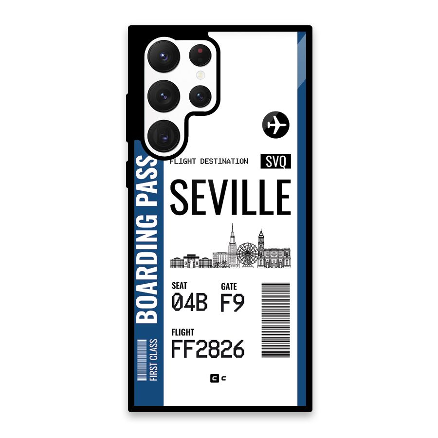 Seville Boarding Pass Glass Back Case for Galaxy S22 Ultra 5G