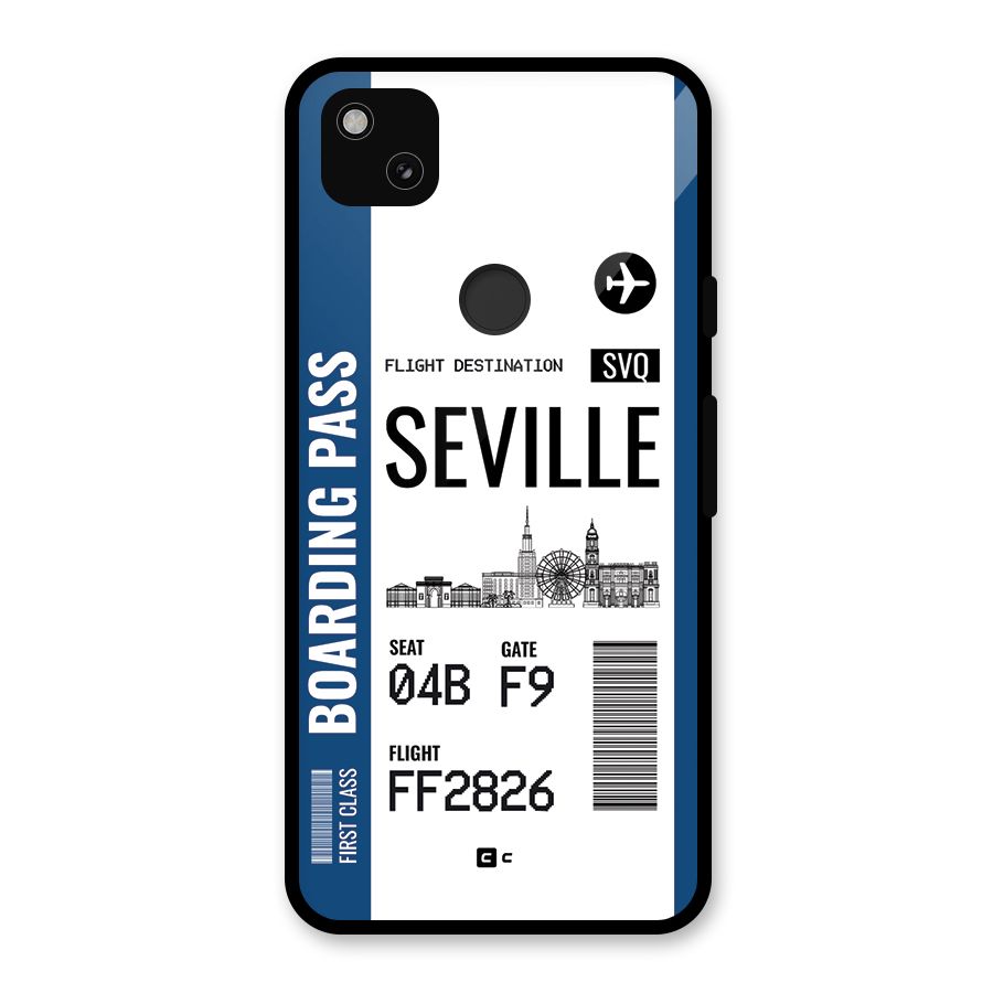 Seville Boarding Pass Glass Back Case for Google Pixel 4a