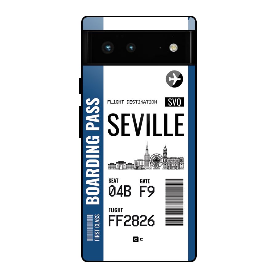 Seville Boarding Pass Glass Back Case for Google Pixel 6