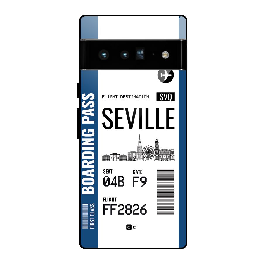 Seville Boarding Pass Glass Back Case for Google Pixel 6 Pro