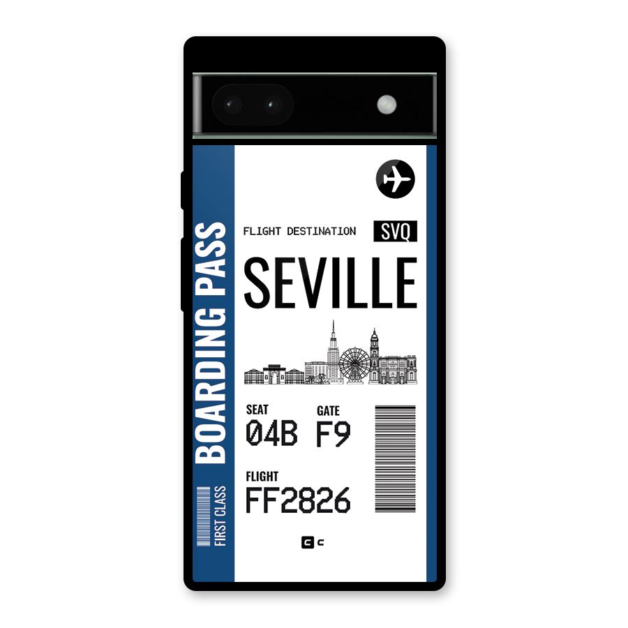 Seville Boarding Pass Glass Back Case for Google Pixel 6a