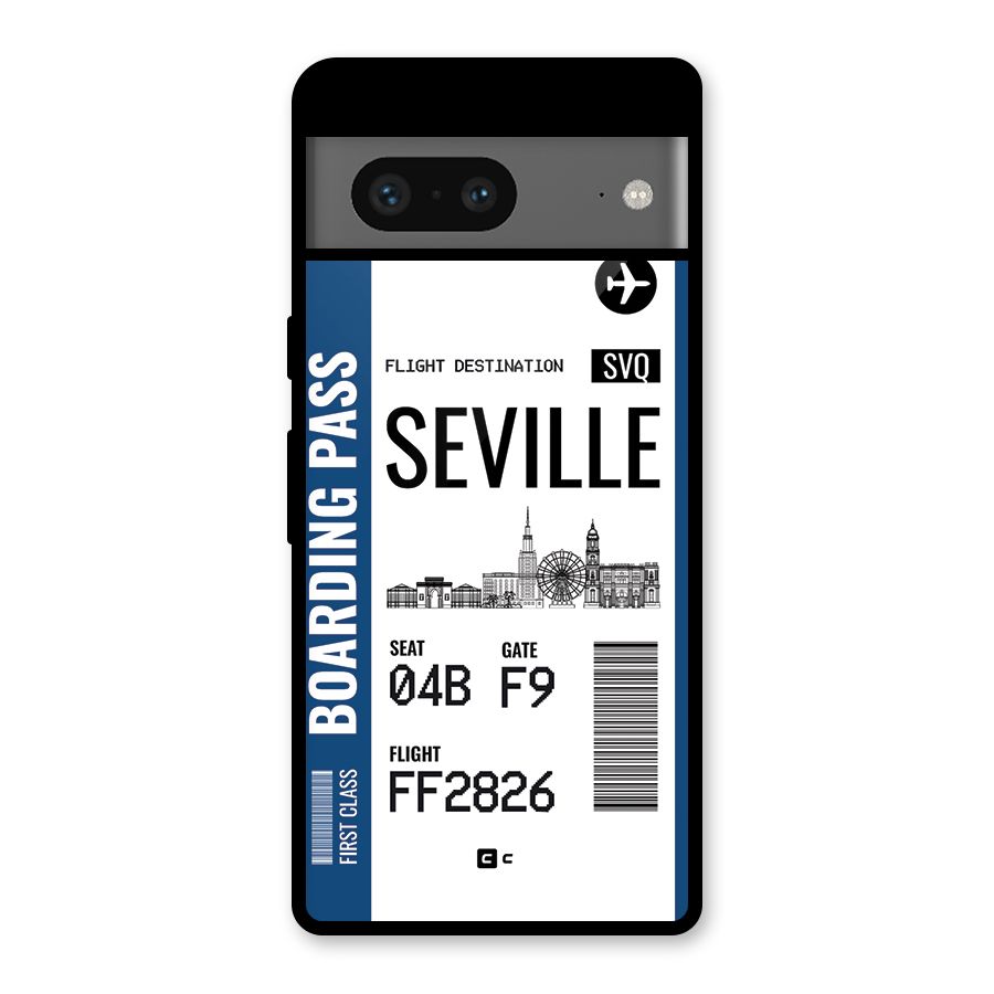 Seville Boarding Pass Glass Back Case for Google Pixel 7