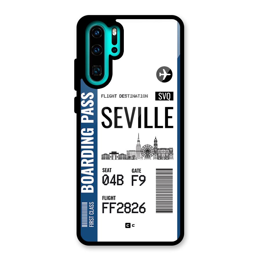 Seville Boarding Pass Glass Back Case for Huawei P30 Pro