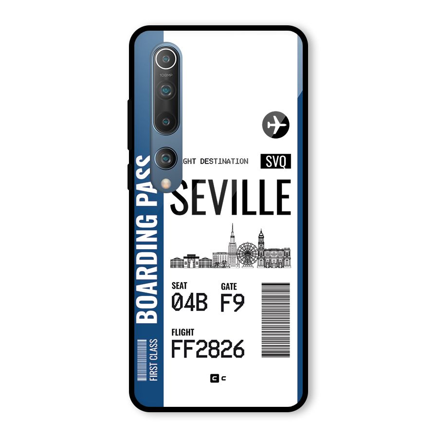 Seville Boarding Pass Glass Back Case for Mi 10