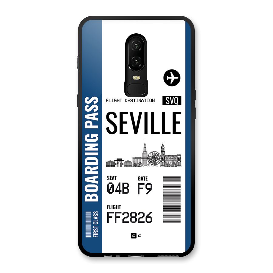 Seville Boarding Pass Glass Back Case for OnePlus 6