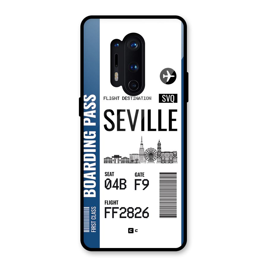 Seville Boarding Pass Glass Back Case for OnePlus 8 Pro