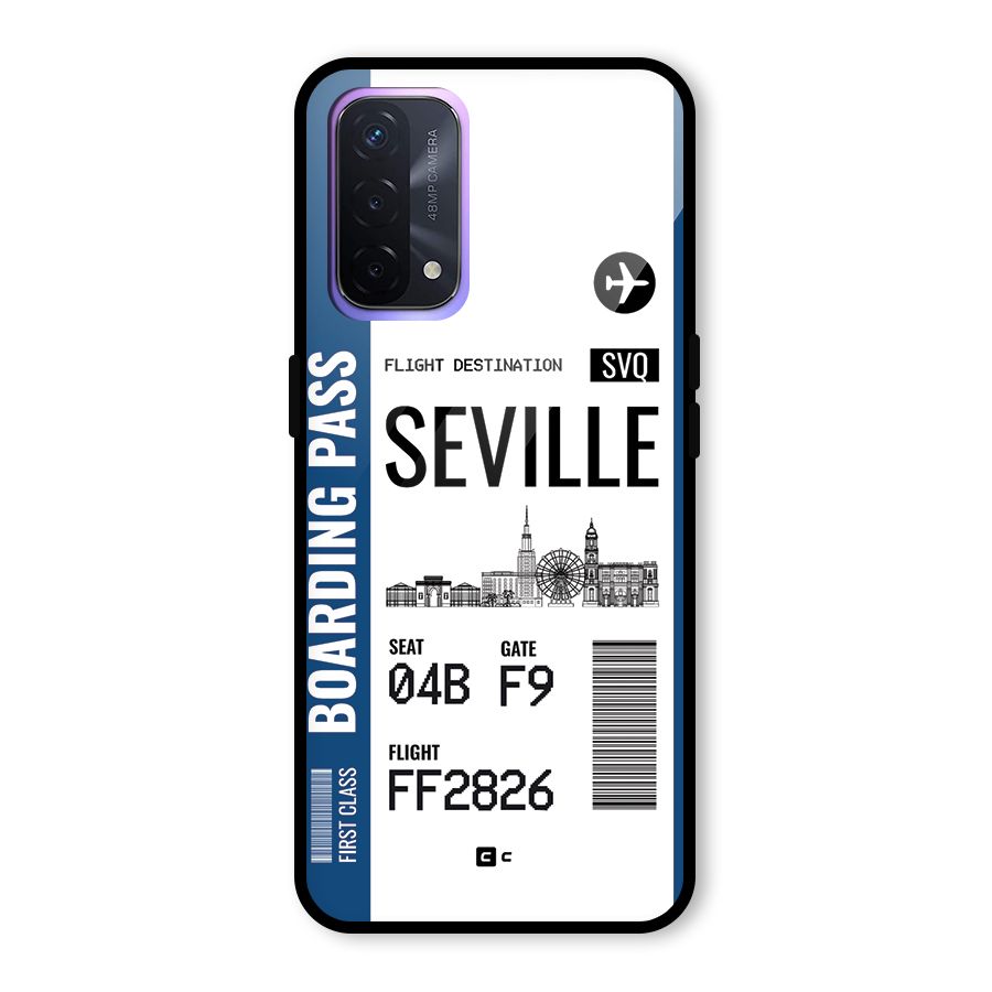 Seville Boarding Pass Glass Back Case for Oppo A74 5G
