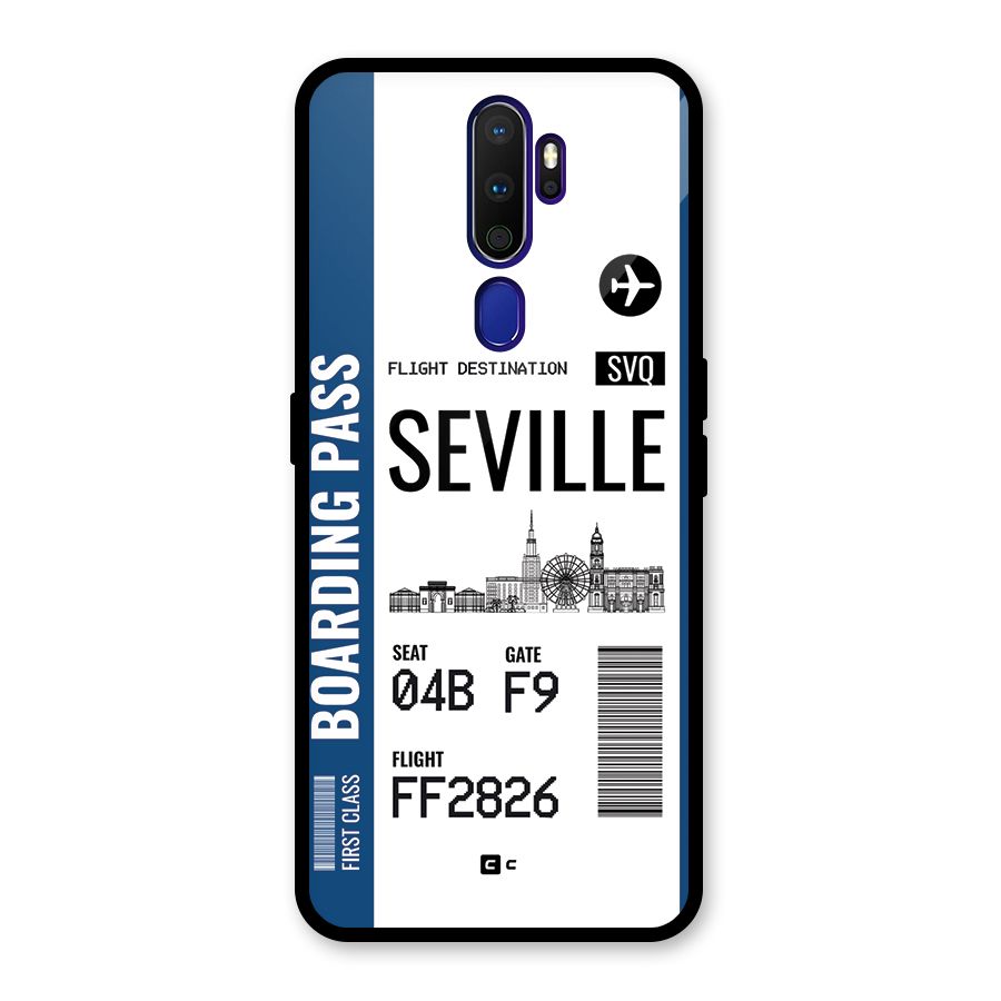 Seville Boarding Pass Glass Back Case for Oppo A9 (2020)