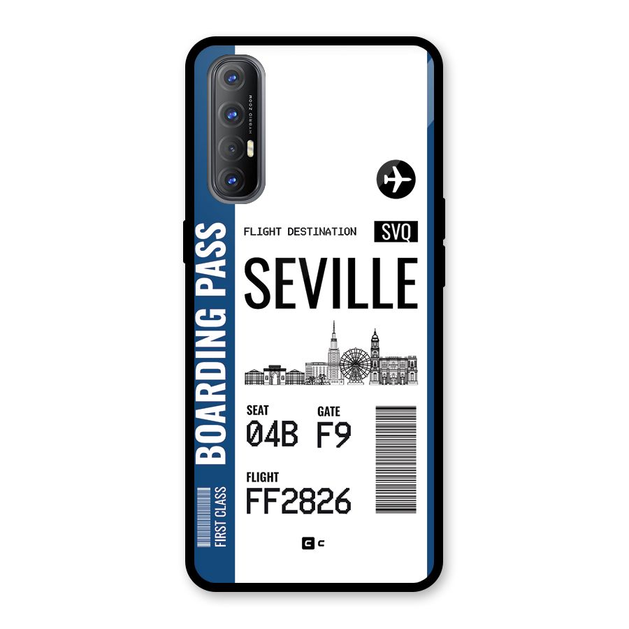 Seville Boarding Pass Glass Back Case for Oppo Reno3 Pro