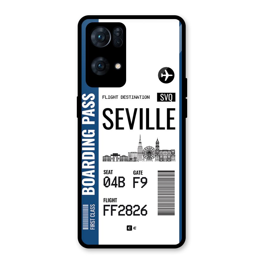 Seville Boarding Pass Glass Back Case for Oppo Reno7 Pro 5G
