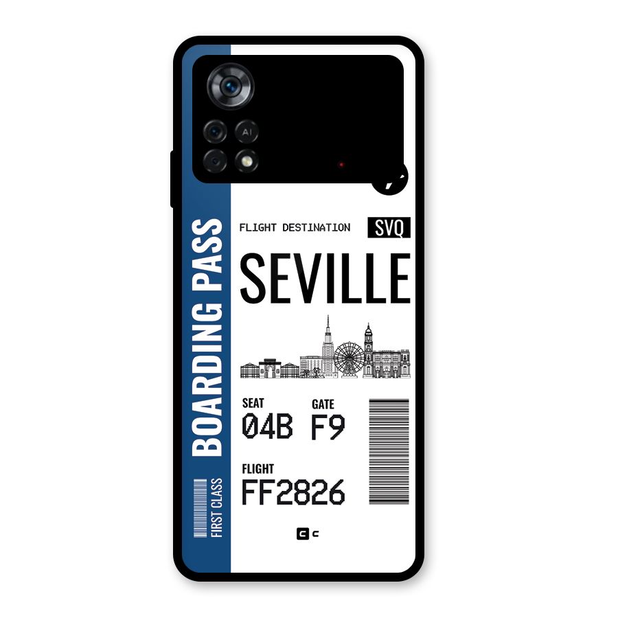 Seville Boarding Pass Glass Back Case for Poco X4 Pro 5G