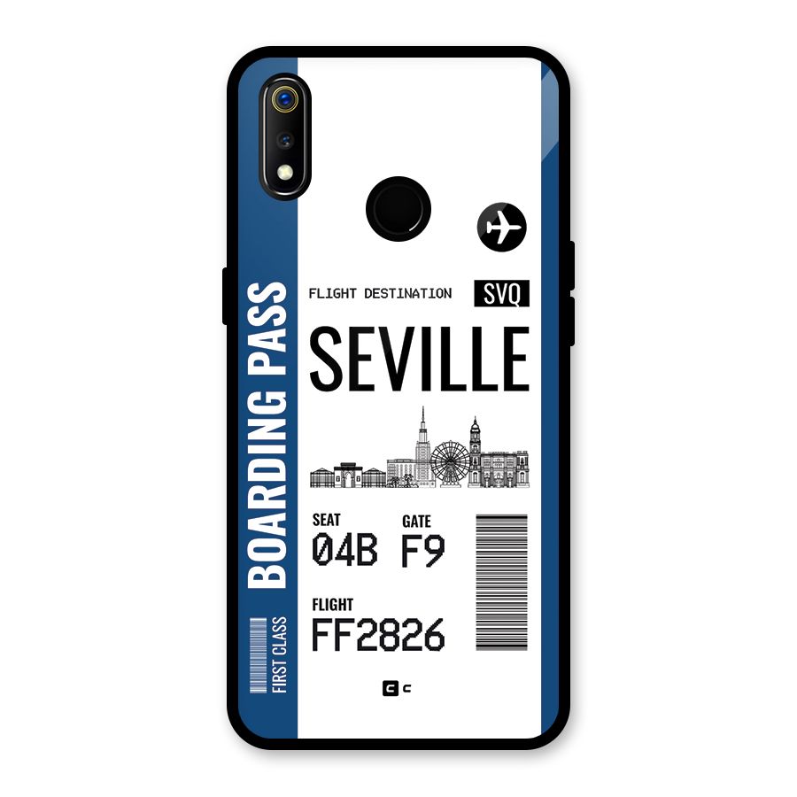 Seville Boarding Pass Glass Back Case for Realme 3i