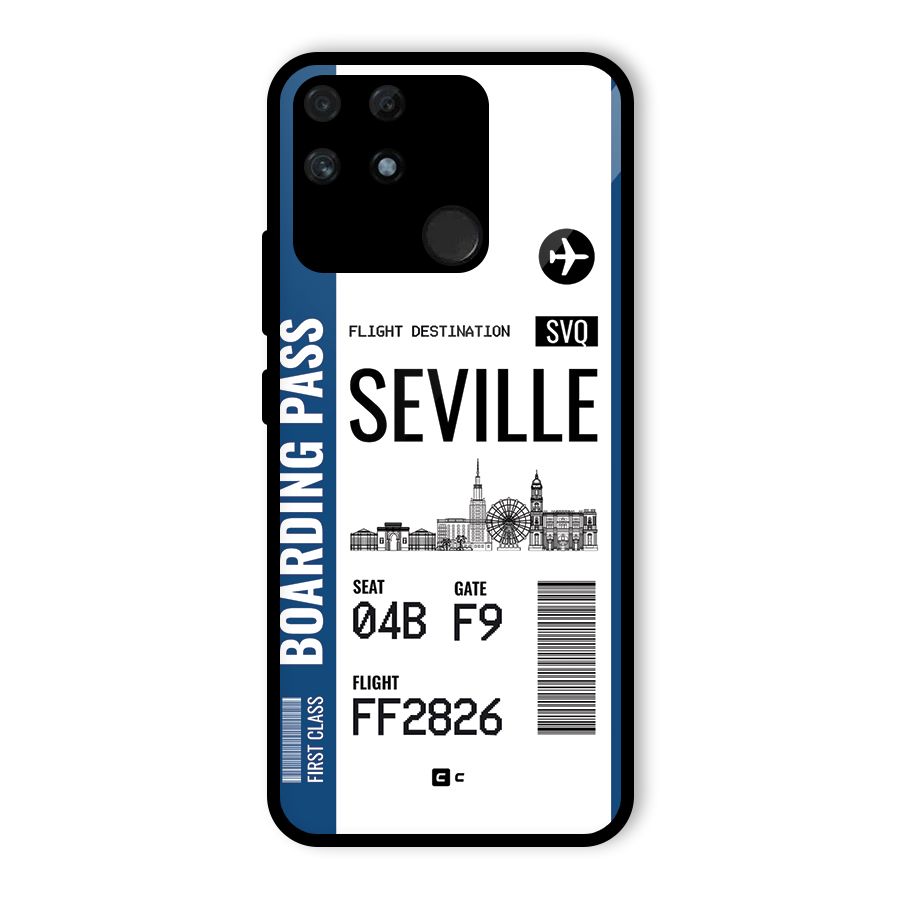 Seville Boarding Pass Glass Back Case for Realme Narzo 50A