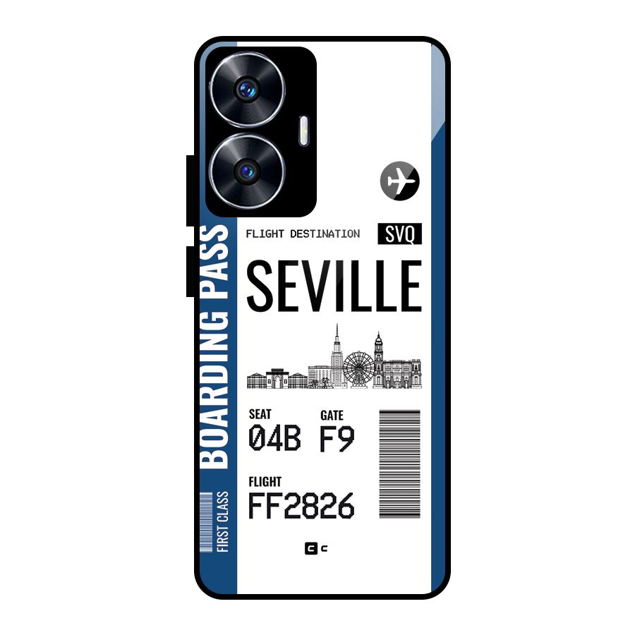 Seville Boarding Pass Glass Back Case for Realme Narzo N55