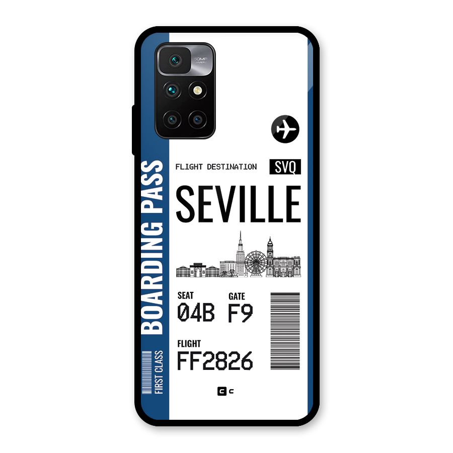 Seville Boarding Pass Glass Back Case for Redmi 10 Prime
