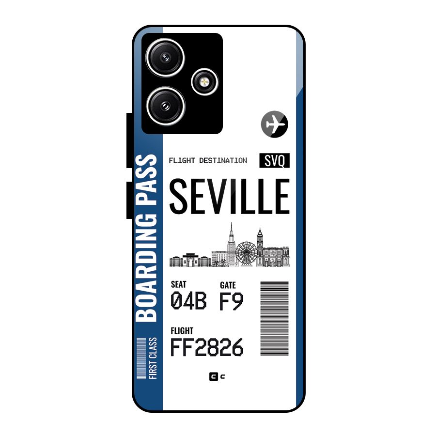 Seville Boarding Pass Glass Back Case for Redmi 12 5G