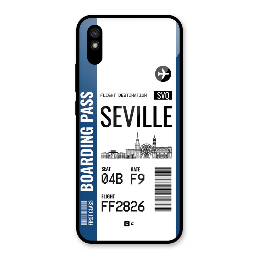 Seville Boarding Pass Glass Back Case for Redmi 9A