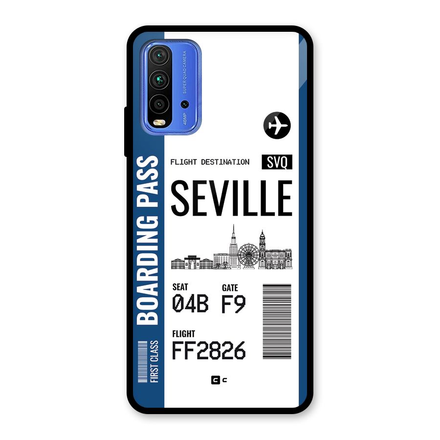 Seville Boarding Pass Glass Back Case for Redmi 9 Power