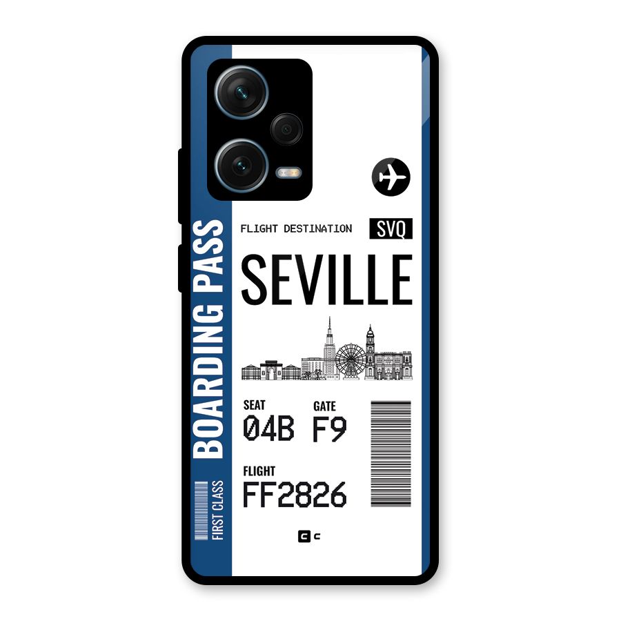 Seville Boarding Pass Glass Back Case for Redmi Note 12 Pro Plus 5G