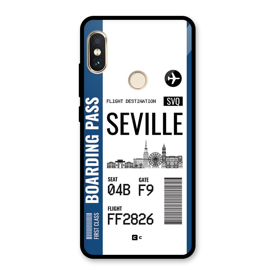 Seville Boarding Pass Glass Back Case for Redmi Note 5 Pro