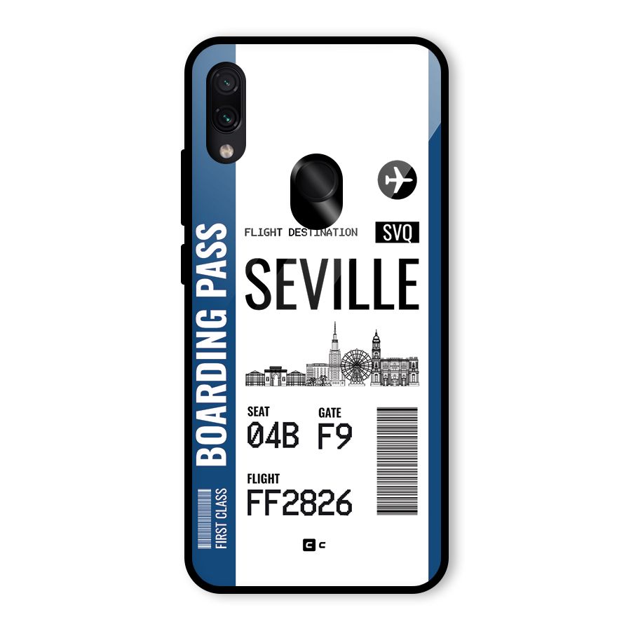 Seville Boarding Pass Glass Back Case for Redmi Note 7 Pro