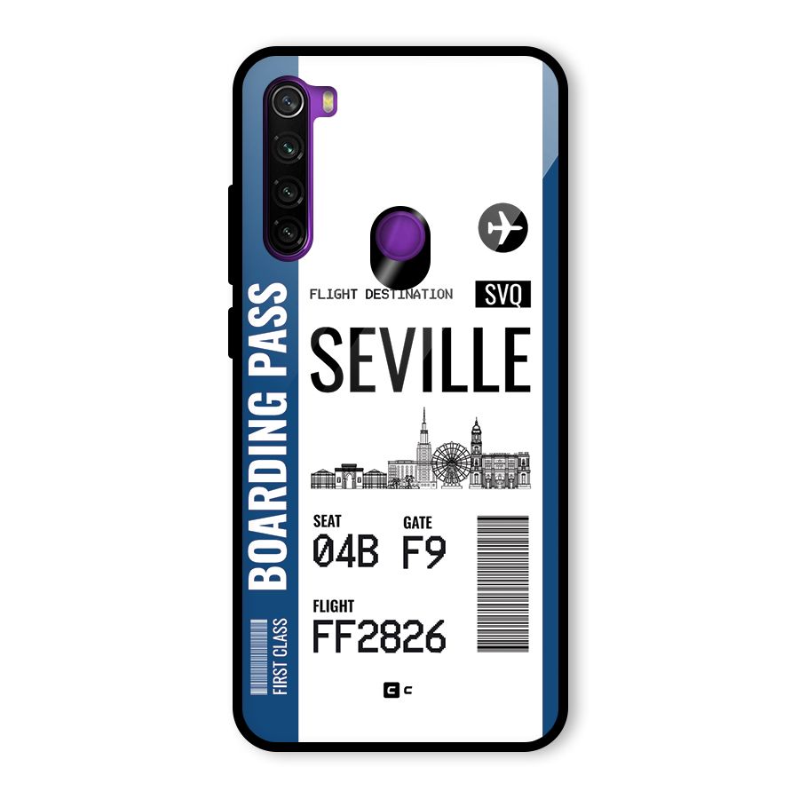 Seville Boarding Pass Glass Back Case for Redmi Note 8