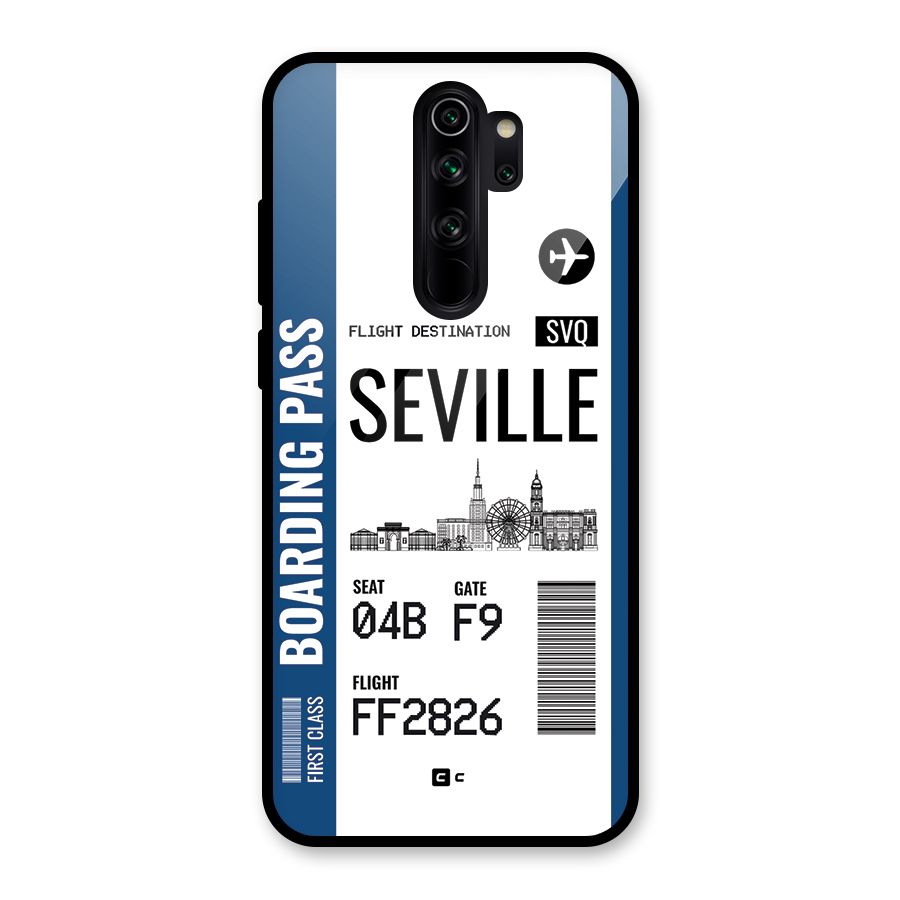 Seville Boarding Pass Glass Back Case for Redmi Note 8 Pro