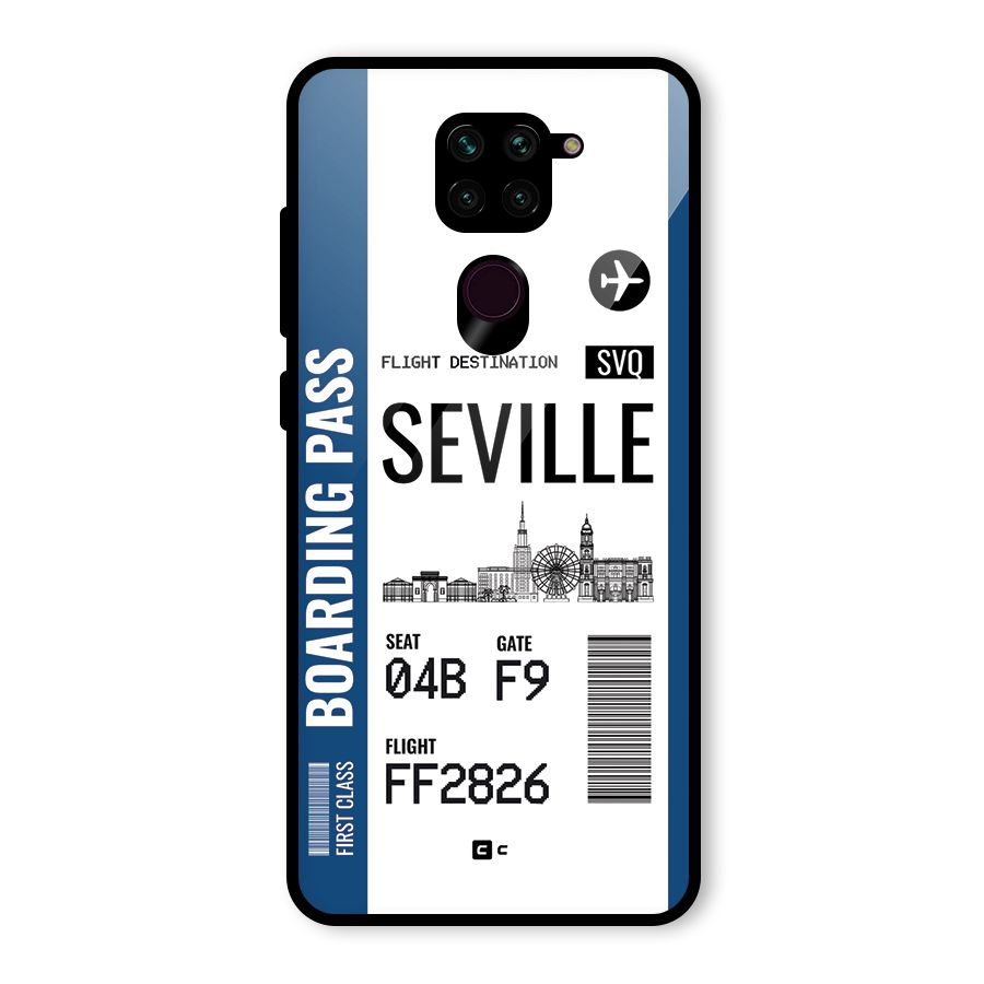 Seville Boarding Pass Glass Back Case for Redmi Note 9