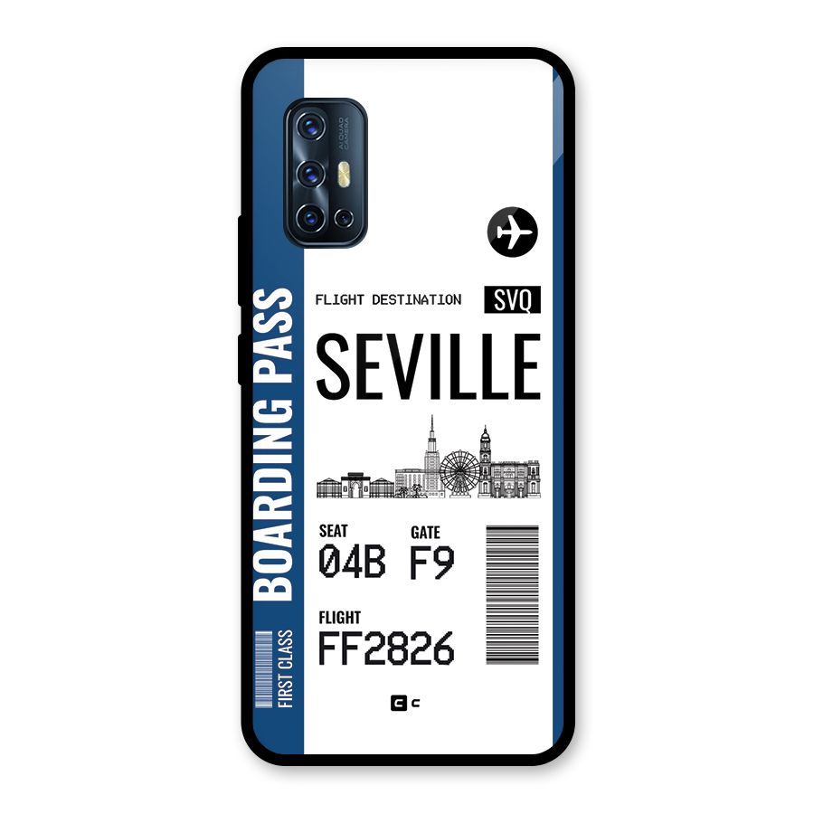 Seville Boarding Pass Glass Back Case for Vivo V17