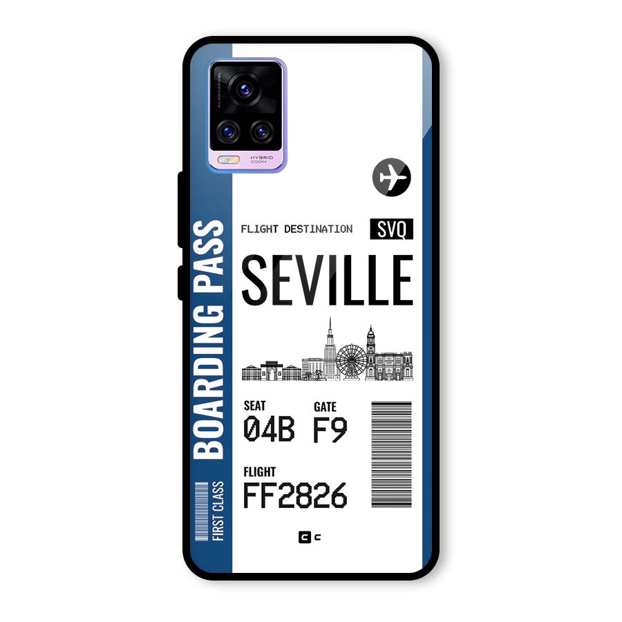 Seville Boarding Pass Glass Back Case for Vivo V20 Pro