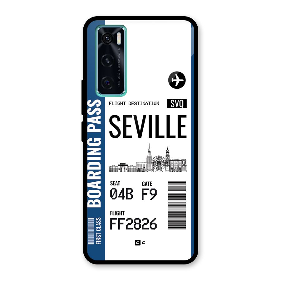 Seville Boarding Pass Glass Back Case for Vivo V20 SE
