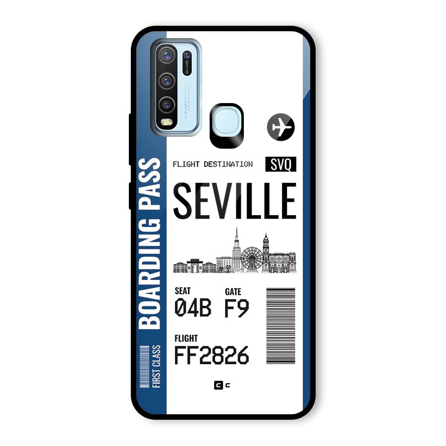 Seville Boarding Pass Glass Back Case for Vivo Y50