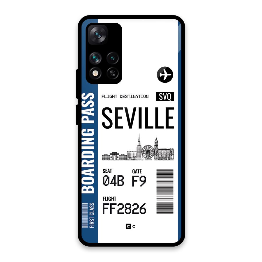 Seville Boarding Pass Glass Back Case for Xiaomi 11i HyperCharge 5G
