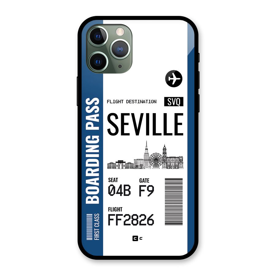 Seville Boarding Pass Glass Back Case for iPhone 11 Pro
