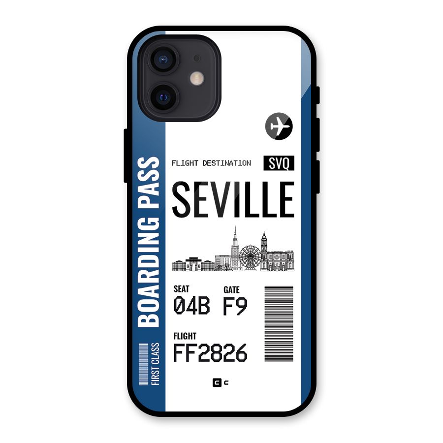 Seville Boarding Pass Glass Back Case for iPhone 12