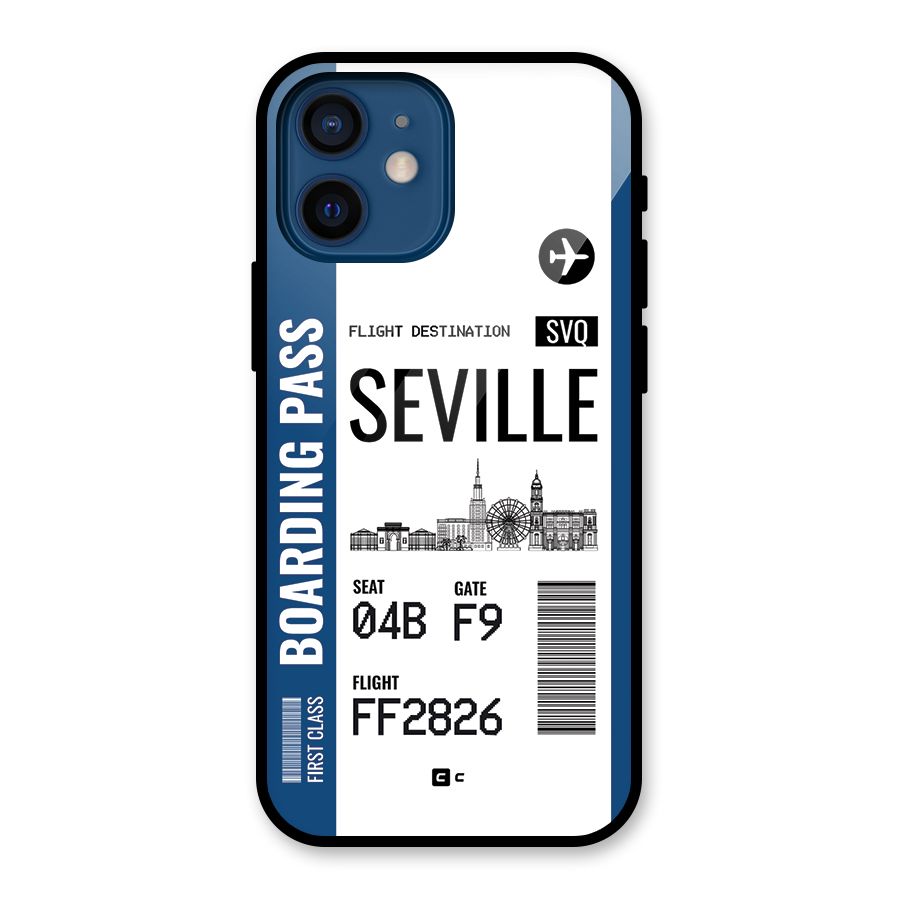 Seville Boarding Pass Glass Back Case for iPhone 12 Mini