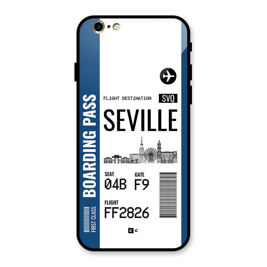Seville Boarding Pass Glass Back Case for iPhone 6 6S