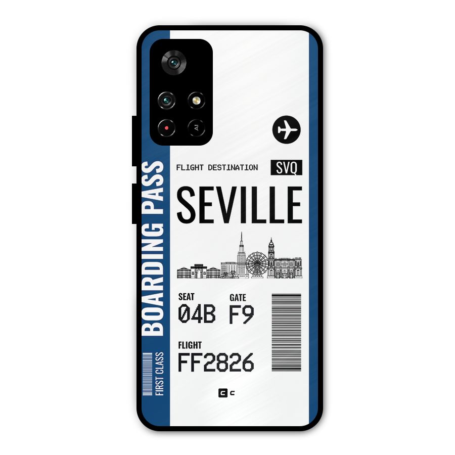 Seville Boarding Pass Metal Back Case for Redmi Note 11T 5G