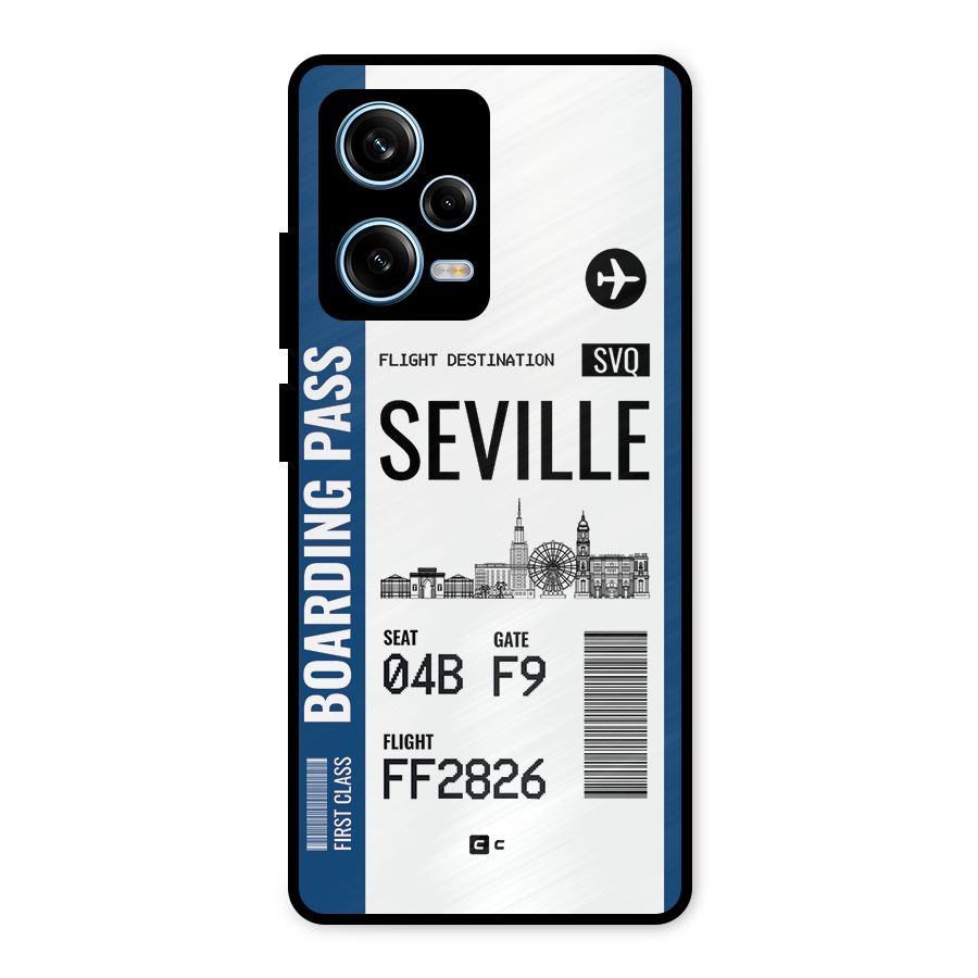 Seville Boarding Pass Metal Back Case for Redmi Note 12 Pro