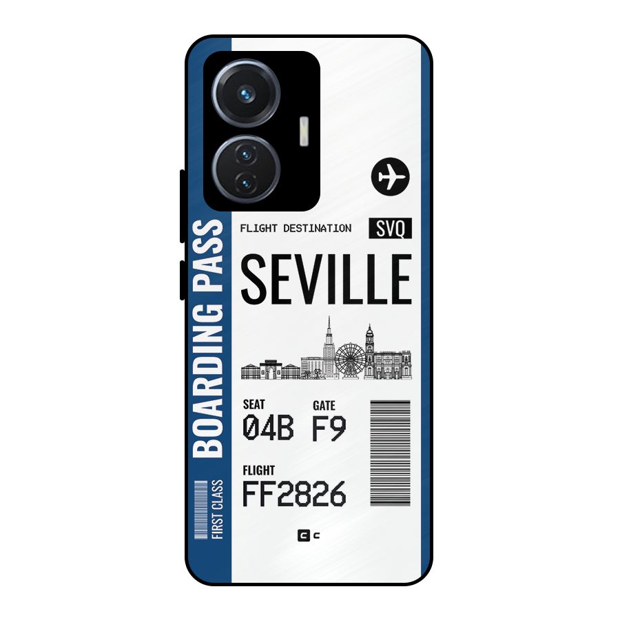 Seville Boarding Pass Metal Back Case for Vivo T1 44W