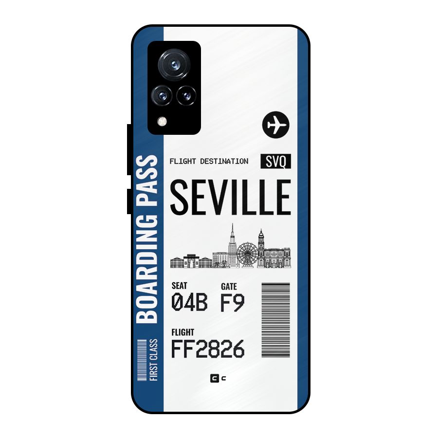 Seville Boarding Pass Metal Back Case for Vivo V21 5G