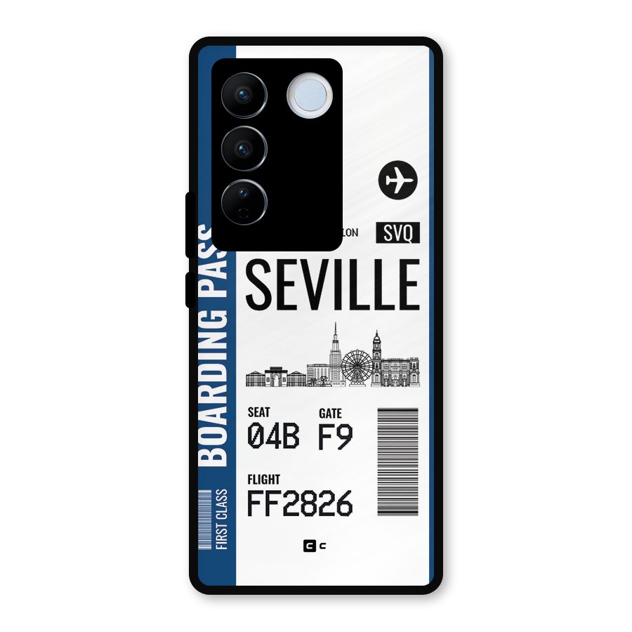 Seville Boarding Pass Metal Back Case for Vivo V27